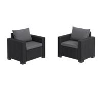 SET 2 POLTRONE CALIFORNIA GRAFITE CON CUSCINO