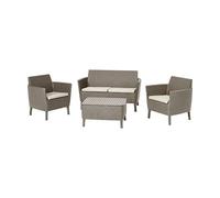 KETER - Set Rattan Salemo Lounge Keter Pp Cappuccino Cf=pz 4 + Cuscini