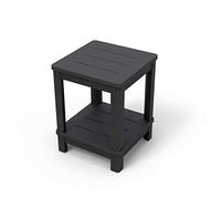Keter - Tavolino Deluxe con doppio ripiano colore Grafite 40,5x40,5x52 centimetri