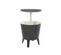 Tavolino portaghiaccio grigio da giardino resina tavolini frigo piano rialzabile