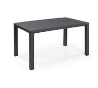 Keter Tavolo da Esterno Julie, Tavolo da Giardino Adatto per 6 Persone, Grafite, 147 x 90 x 74.5 cm