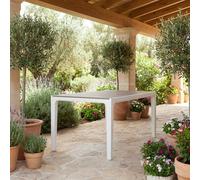KETER Tavolo da Giardino Rettangolare in Resina 160x90x74h cm colore Bianco Tortora - Harmony
