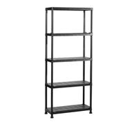 Keter Unisex - Adulto Scaffale con Ripiani Pieni, Nero, 75 x 32 x 176 cm