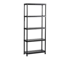 Keter Unisex - Adulto Scaffale con Ripiani Pieni, Nero, 75 x 32 x 176 cm