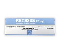 Ketesse 25 mg Dexketoprofene Antidolorifico 20 Compresse Rivestite