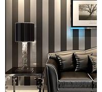 KeTian carta da parati in PVC motivo a strisce verticali stile minimalista moderno ideale per camera da letto e soggiorno Black Gray 0.53mx10m=5.3m2