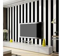 KeTian carta da parati in PVC motivo a strisce verticali stile minimalista moderno ideale per camera da letto e soggiorno larghezza Black White 0.53m(1.73'W) x10m(32.8'L)=5.3m2(57 sq.ft)