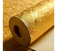 KeTian - Carta da parati moderna e di lusso, spessa e impermeabile, per decorazioni su soffitti e muri in alberghi o bar, rotolo da 0,53 m (larghezza) x 9,25 m (lunghezza) = 4,903 m2, color oro