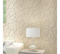 KeTian moderno minimalista 3D Rose Flower non tessuto, carta da parati, rotolo crema di colore 0.53 m (1.73 'W) x 10 m (32.8' L) = 5.3m2 (57 sq.ft)