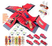 KETIEE Set di 6 Mini Skateboard da Dita con Rampa e Set di Accessori, Mini Finger Skateboards Rampa, Finger Skatepark Rampe, Fingerboard Skate Park Kit per i Regali dei Bambini (6 IN 1)