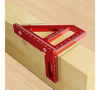 KETIPED Righello di misurazione multi-angolo 3D, goniometro quadrato in lega di alluminio da 45/90 gradi, per la lavorazione del legno, righello da disegno, righello triangolare ad alta precisione,