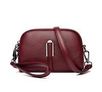 ketmart Piccola borsa a tracolla per le donne alla moda due tasche con cerniera borsa con tracolla colorata, rosso cupo