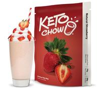 Keto Chow Fragola naturale | Frullato sostitutivo del pasto cheto | Nutrizionalmente completo | Basso contenuto di carboidrati | Delizioso sostituto del pasto facile | Scegli il grasso | Confezione da