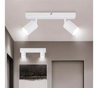Ketom 2 Pezzi Faretti da Soffitto Orientabili Bianco, GU10 Lampada Faretti Led Soffitto Moderna, Plafoniera LED con 2 Faretti per Cucina, Cameretta, Senza Lampadina