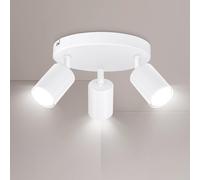 Ketom Faretti da Soffitto Orientabili, GU10 Faretti LED da Soffitto Bianco, Moderna Plafoniera LED Faretti 3 Luce Rotonda, Faretto da Parete Interno per Barra, Cameretta, Cucina, Senza Lampadina