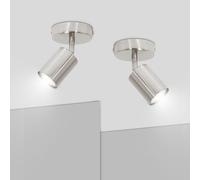 Ketom Lampada Faretti da Soffitto Orientabili - GU10 Faretti LED da Soffitto in Nichel - Moderna Plafoniera LED Faretti 1 Luce - Faretto da Parete Interno - Senza Lampadina