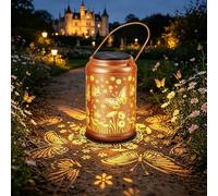 Ketom Lanterne Solari da Esterno, Lanterne da Esterno Vintage, Farfalla | Lanterne Solari da Appendere, IP65 Impermeabile per Esterni Giardino Patio Feste Balcone Decorazioni, Bianco Caldo, 1 Pezzi