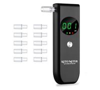 Ketone Breath Tester, Nuovo Misuratore di Chetoni Aggiornato, Professionale Accurato Breath Tester per Chetosi con 10 Bocchini Riutilizzabili per Testare la Chetosi (Nero)