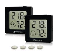 KETOTEK 2 Pezzi Mini Termometro Igrometro Ambiente Interno Termoigrometro Digitale Monitor di Temperatura e Umidometro per Casa Ufficio Serra