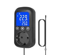 KETOTEK KT2000 Regolatore di temperatura digitale con sensore impermeabile, termostato per riscaldamento e raffreddamento, presa per rettili, acquari, terrari, serre e vivari