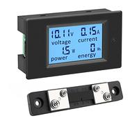 KETOTEK Misuratore di Tensione Corrente Potenza Energia 4 in 1 Digitale, Voltometro Amperometro DC 12V 6.5-100V 100A Volt Amp Watt Metro LCD con Shunt 50A/75mV