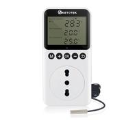 KETOTEK Presa Termostato Timer Giorno/Notte con Sonda 220V, Digitale Rettili Terrario Termostato con Spina e Presa Riscaldamento/Raffreddamento Regolatore di Temperatura