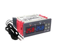 KETOTEK Regolatore di temperatura digitale STC-3008 220V con 2 sonda, Termoregolatore Relè Incubatrice Rettili Forno Termostato Riscaldamento Raffreddamento