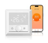 KETOTEK Termostato Digitale Smart per Riscaldamento a Pavimento Elettrico, Cronotermostato WiFi Programmabile 16A, Termostato Ambiente con Sonda, Compatibile con Alexa Comando Vocale