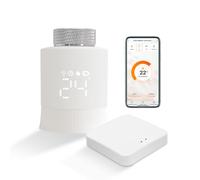 KETOTEK Valvole termostatica per Termosifoni WiFi Zigbee con Hub, Testa Termostatica Intelligente, Termostato Programmabile Alexa/Google Assitant Compatibile, Smart Life/Tuya APP Controllo