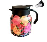 Kettle Di Tè - Carafe In Acciaio Inossidabile Isolato In Acciaio Isolato A Grande Capacità Con Motivi Floreali Da 800 Ml Con Infusore Per Casa, Sala Da Tè,