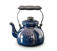 Kettle Enamel Kettle Blue antiaderente caffettiera 2L di grande capacità con pentola di teiera in legno antiscalding adatto a cottura in casa o cottura a induzione.