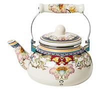 Kettle Smalto Nostalgia Tè Bollitore 2,5 L Stile Fattoria in Stile Retrò Bollitore Di Induzione Fischietto Per Il Bollitore Per La Stufa A Gas Induzione Per La Stufa A Legna,Rosso