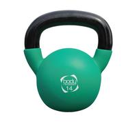 Kettlebell 14kg verde con base piatta e manico ergonomico
