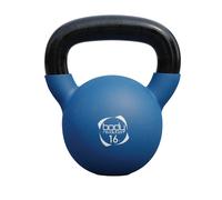 Kettlebell 16kg blu con base piatta e manico ergonomico