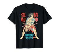 Kettlebell Samurai Warrior Gym Workout Giapponese Kanji Maglietta