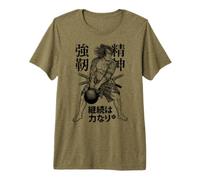 Kettlebell Samurai Warrior Gym Workout Giapponese Kanji Maglietta Premium