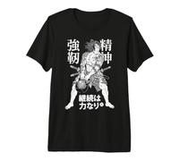 Kettlebell Samurai Warrior Gym Workout Giapponese Kanji Maglietta Premium
