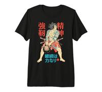 Kettlebell Samurai Warrior Gym Workout Giapponese Kanji Maglietta Premium