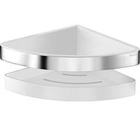 KEUCO COLLECTION MOLL tablette de douche d'angle, fixation cachée, 12757010000, 12757010000, Colorazione: cromato / bianco