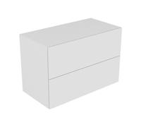 KEUCO EDITION 11 Buffet, 2 tiroirs frontaux, avec éclairage intérieur LED, 1050x700x535mm, 31325300100, 31325300100, Corpo/Fronte: Vetro laccato bianco seta opaca / bianco