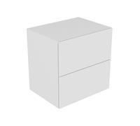 KEUCO EDITION 11 Buffet, 2 tiroirs frontaux, avec éclairage intérieur LED, 700x700x535mm, 31323380100, 31323380100, Corpo/Fronte: Vernice Struttura Bianca / Vernice Strutturata Bianca