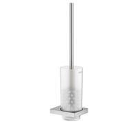 KEUCO EDITION 11 Ensemble brosse de toilette, verre cristal véritable mat, 11164219000, 11164219000, Colorazione: finitura acciaio inox