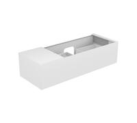 KEUCO EDITION 11 meuble sous-lavabo, 1 tiroir frontal, position du lavabo à droite, avec éclairage intérieur LED, 1400x350x535mm, 31164300100, 31164300100, Corpo/Fronte: Vetro laccato bianco seta opac