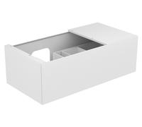 KEUCO EDITION 11 meuble sous-lavabo, 1 tiroir frontal, position du lavabo à gauche, avec éclairage intérieur LED, 1050x350x535mm, 31153370100, 31153370100, Corpo/Fronte: Vernice al Tartufo / Vernice a