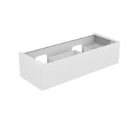 KEUCO EDITION 11 Meuble sous-lavabo pour double lavabo encastré, 1 tiroir frontal, avec éclairage LED, 1400x350x535mm, 31267110100, 31267110100, Corpo/Fronte: Laccato antracite seta opaco/vetro antrac
