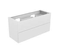 KEUCO EDITION 11 Meuble sous-lavabo pour double lavabo encastré, 2 tiroirs frontaux, avec éclairage LED, 1400x700x535mm, 31264380100, 31264380100, Corpo/Fronte: Vernice Struttura Bianca / Vernice Stru