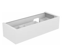 KEUCO EDITION 11 Meuble sous-lavabo pour lavabos encastrables, 1 tiroir frontal, position du lavabo à droite, 1400x350x535mm, 31266270000, 31266270000, Corpo/Fronte: Lacca satinata bianca / vetro sati