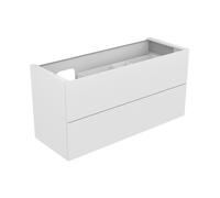 KEUCO EDITION 11 Meuble sous-lavabo pour lavabos encastrables, 2 tiroirs à casseroles, position du lavabo à gauche, 1400x700x535mm, 31268300000, 31268300000, Corpo/Fronte: Vetro laccato bianco seta op