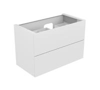 KEUCO EDITION 11 Meuble sous-lavabo pour lavabos encastrables, 2 tiroirs à casseroles, position du lavabo à droite, avec éclairage LED, 1050x700x535mm, 31256300100, 31256300100, Corpo/Fronte: Vetro la