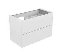 KEUCO EDITION 11 Meuble sous-lavabo pour lavabos encastrables, 2 tiroirs à casseroles, position du lavabo à gauche, 1050x700x535mm, 31255300000, 31255300000, Corpo/Fronte: Vetro laccato bianco seta op